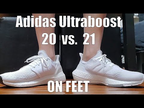 Adidas Ultraboost 20 vs. 21 Triple White - ON FEET Comparison