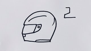 How to draw a Helmet/Helmet drawing step by step/Helmet drawing easy @SimpleLineDrawing