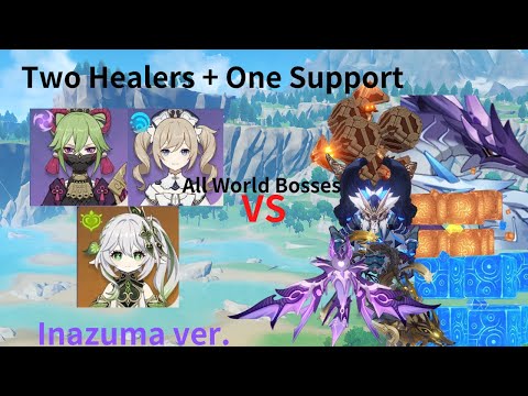 Two Healers + One Healer vs All World Bosses | Inazuma ver.