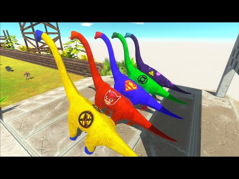 5x Brachiosaurus Superheroes Hunting Found Jurassic World Evolution Dinosaurs Champions Speed Race