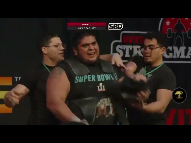 Momento en que el mexicano Raúl Flores rompe récord mundial en levantamiento de peso muerto