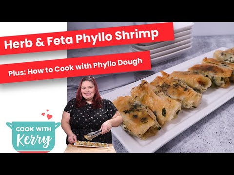 Herb & Feta Phyllo Wrapped Shrimp Appetizer Recipe Plus How to Work with Phyllo Dough