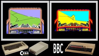 C64 vs BBC Master : STUNT CAR RACER (Side by side comparison)