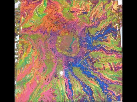 Another Crazy Multi Color Diffusion Acrylic Painting using strainer and bottle as funnel