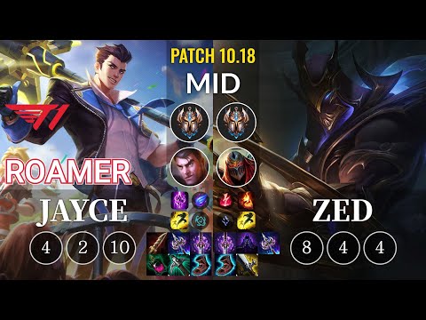 T1 Roamer Jayce vs Zed Mid - KR Patch 10.18