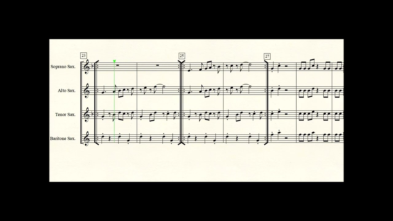 Mambo #5 for Saxophone quartet.