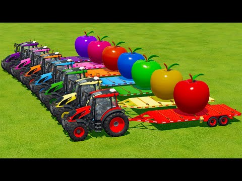 LOAD AND TRANSPORT GIANT APPLES WITH VALTRA TRACTORS - Farming Simulator 22