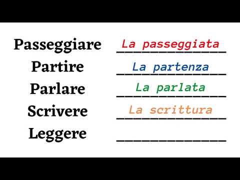 Italian abstract nouns with articles | From verb to noun | Level A2/B1 | Learn italian free lessons