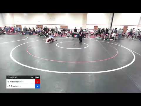 86 Kg Cons 16 #2 - Jacob Meissner, Sunkist Kids Wrestling Club Vs Evan Bates, Wildcat Wrestling Cl