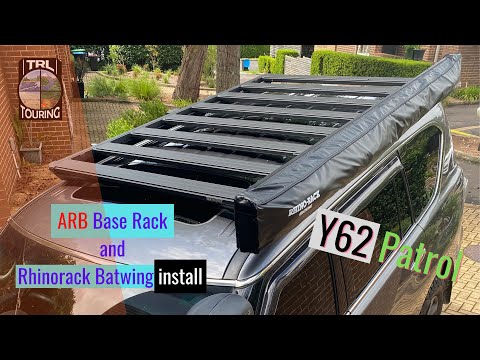 ARB Base Rack and Rhinorack Batwing Awning Instal on a Y62 Patrol