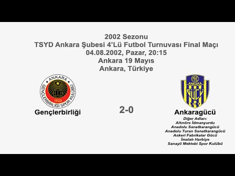 Gençlerbirliği 2-0 Ankaragücü 04.08.2002 - 2002 TSYD Ankara Cup Final Match
