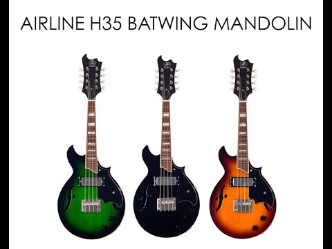 Airline Guitars H35 Batwing Mandolin Honeyburst Left-Handed image 11