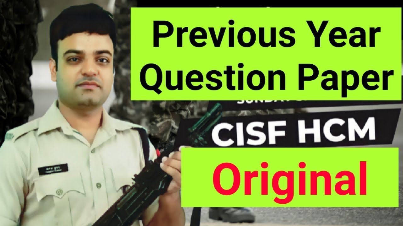 CISF HCM Previous Year Original Question Paper ☑️
