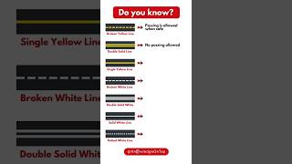 Yellow and White Road Marking Lines Meaning #roadmarkings #driving