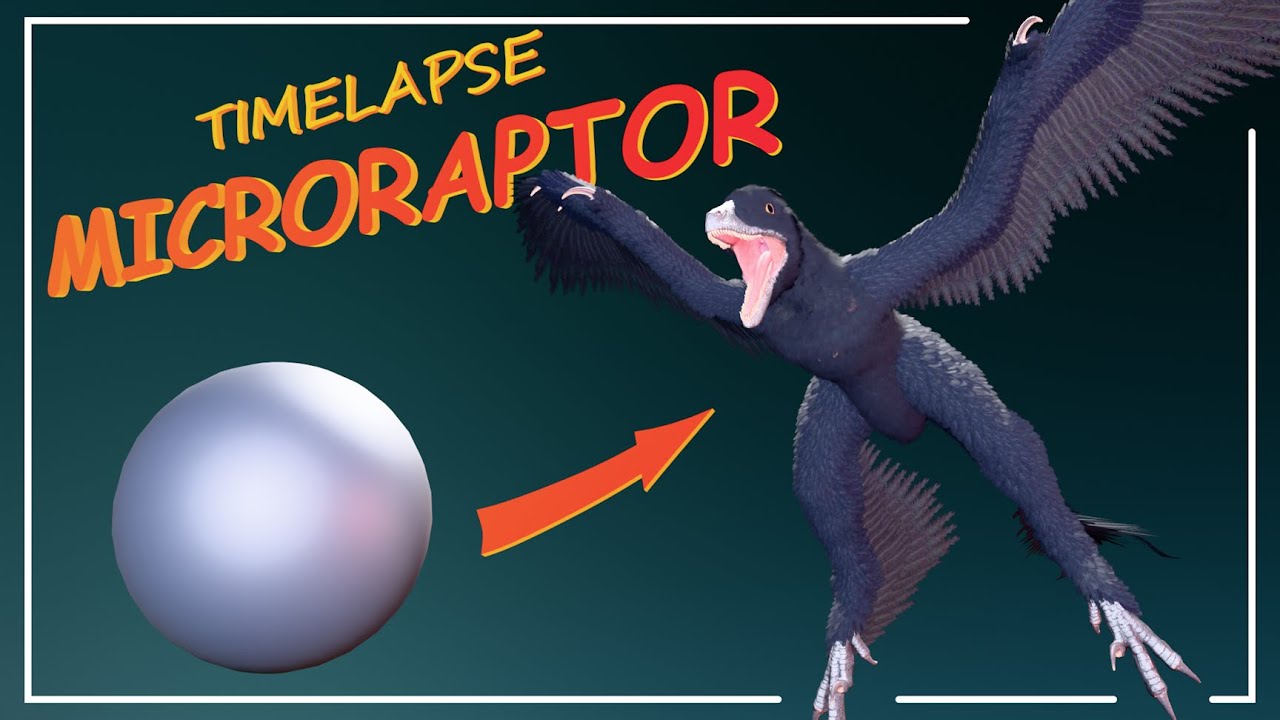 Timelapse of Microraptor 3D Model Creation for the 3D Dinopedia App | 3D Dinopedia