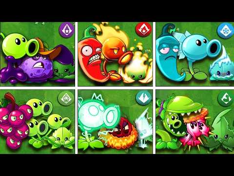PVZ 2 - Random 6 Team PEA & MINT & ONCE Plants Battlez - Who Will Win?