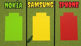 Nokia vs samsung vs iPhone battery test 😅 Minecraft