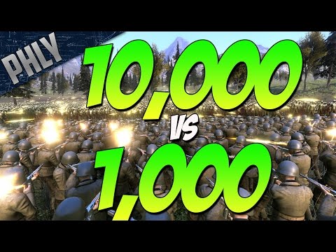 ULTIMATE EPIC BATTLE SIMULATOR - 10,000 Zombies Vs 1,000 US Troops (UEBS Gameplay)