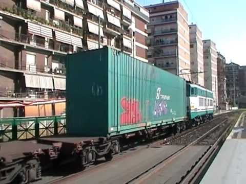 E655.180 in partenza col TC 57106 Pomezia - Rivalta Scrivia