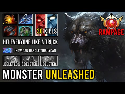 New Unleashed Monster Carry Lycan 1st Item Midas & Amazing Rampage Hit Everyone Like a Truck Dota 2
