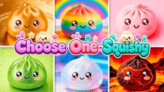 Choose One Squishy Dumpling: ⭐ Gold, 🌈 Rainbow, 🩷 Pink, ✨ Glitter, ⚪ Holographic, or 🔥 Lava