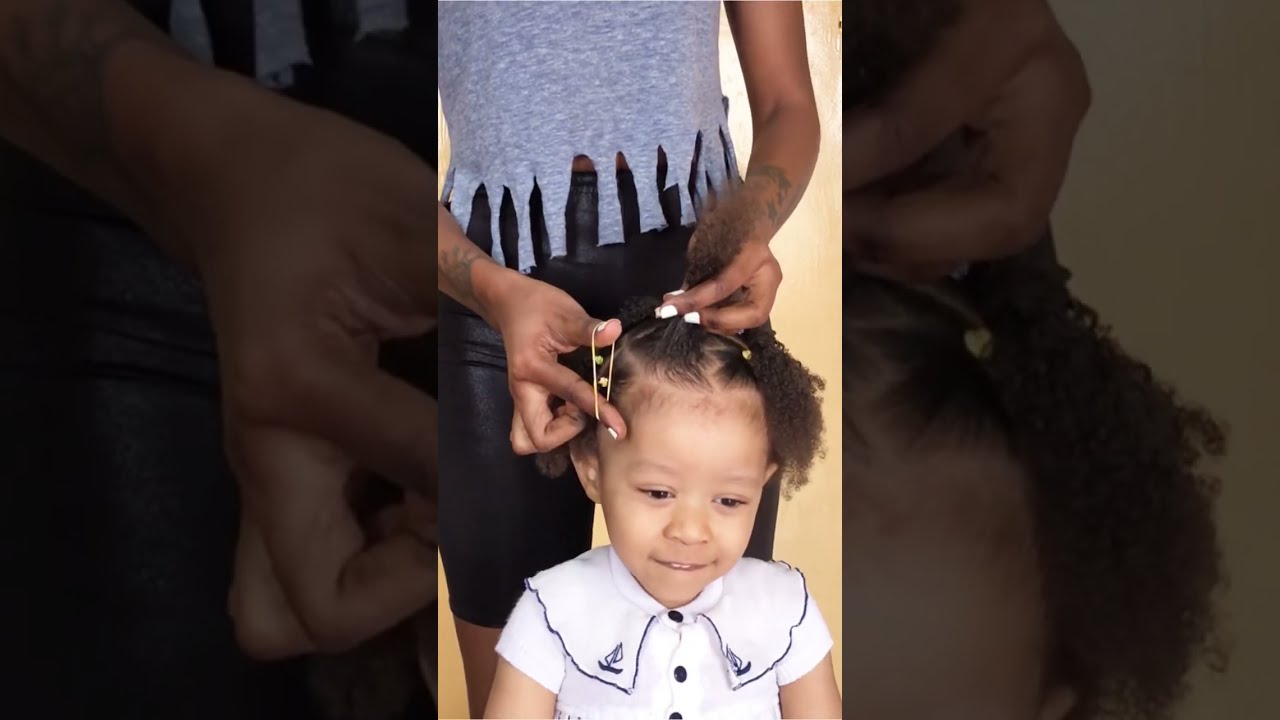 💖Birthday party 🎉 baby girl 👧 hairstyle || Go To hairstyles ✨#shorts #naturalhair #toddlers