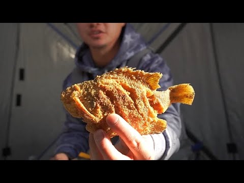 Cook Your Bluegill Like This! (Catch and Cook on Ice)