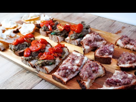 Perfetti per un antipasto o un aperitivo: Tris di crostini supergolosi