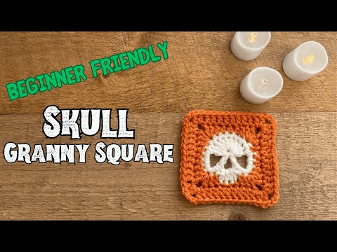 Beginner-Friendly Skull Granny Square Crochet Tutorial | Step-by-Step Guide