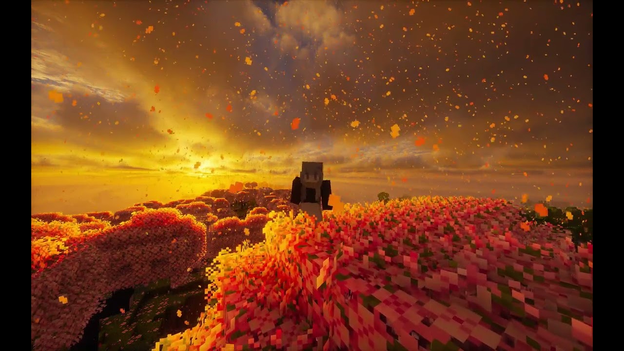 Minecraft Autumn Sunset Live Wallpaper