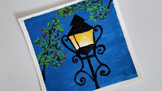 How to paint sky lantern/floral painting/sky lantern acrylic painting /painting tutorial #landscape