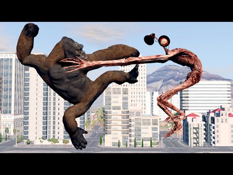 Siren Head vs King Kong - MONSTER BATTLE | Animation Film | Siren Head & KONG Fighting In Real Life