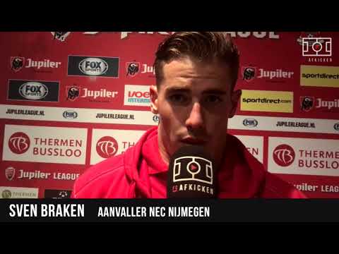 NEC-aanvaller Sven Braken blij met goal: "Beoordelen ze een spits toch op".