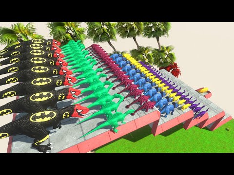 Flying Bridge Dinosaur Speed race get a GOLD Pig | 🦖Animal Revolt Battle Simulator🦕