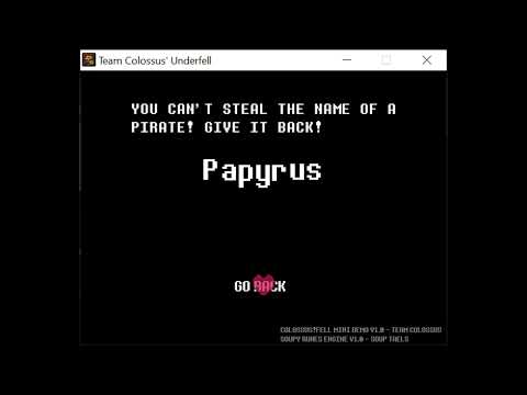 Team Colossus Underfell Demo: Naming References