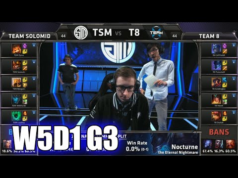 TSM vs Team 8 | S5 NA LCS Summer 2015 Week 5 Day 1 | Team Solomid  TSM vs T8 W5D1 G3