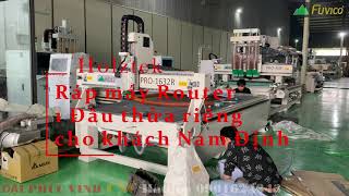 Lắp giáp  máy Router 1 đầu khổ lớn cho anh khách Nam Định. Holztek Pro-1632R.