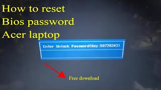 how to reset bios password acer laptop