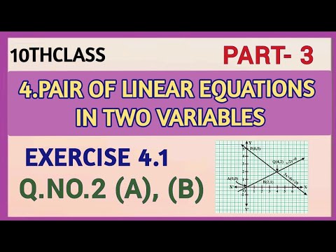 10thClass, Pair of linear equations in two variables, Exercise 4.1, Q.No.2 (a), (b)