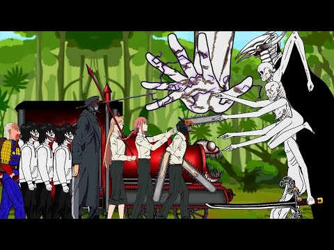 Chainsaw Man, Makima, Power, Katana Man VS Darkness Devil VS Jeff The Killer - Drawing Cartoon 2.