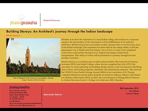 'Building Storeys' - Brinda Somaya @Jnanapravha Part 1