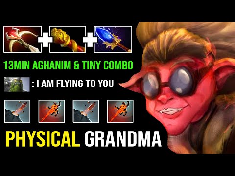 GRANDMA ATTACK!!! 13Min Aghanim Snapfire 100% Imba Tiny Combo with Physical Carry Deleted PA DotA 2