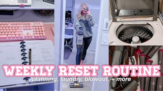 WEEKLY RESET ROUTINE | Cleaning, Blowouts, Planning + More