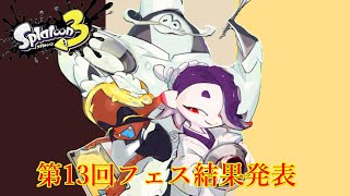 【スプラトゥーン3】第13回フェス結果発表！！みんなはどれが好き？