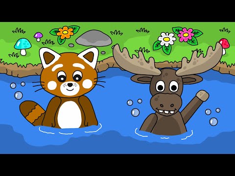 Pukkins på Kolmårdens Djurpark - Älgarna, getterna och röda pandorna - Lek med oss