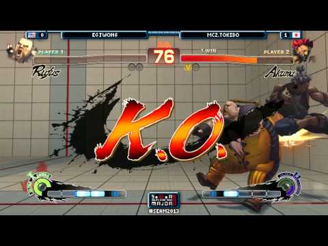 SEAM2013 SF4 EG Justin Wong (Rufus) vs MCZ Tokido (Akuma) Top 8 Losers Bracket