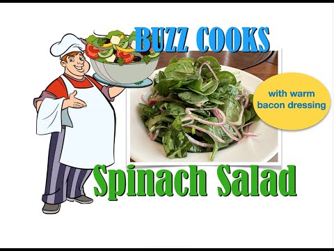 How to make Spinach Salad with warm bacon dressing/Bacon Dressing/Spinach Salad/Gourmet Salad/Bacon
