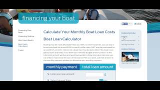 Boat Loans Rate Calculator - For Your Monthly Boat Loan Costs