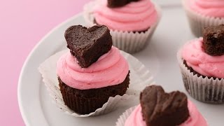 Chocolate Brownie Heart Cupcakes- Martha Stewart