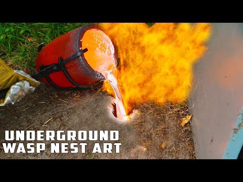 Casting GIANT Underground Wasp Nest with Molten Aluminum